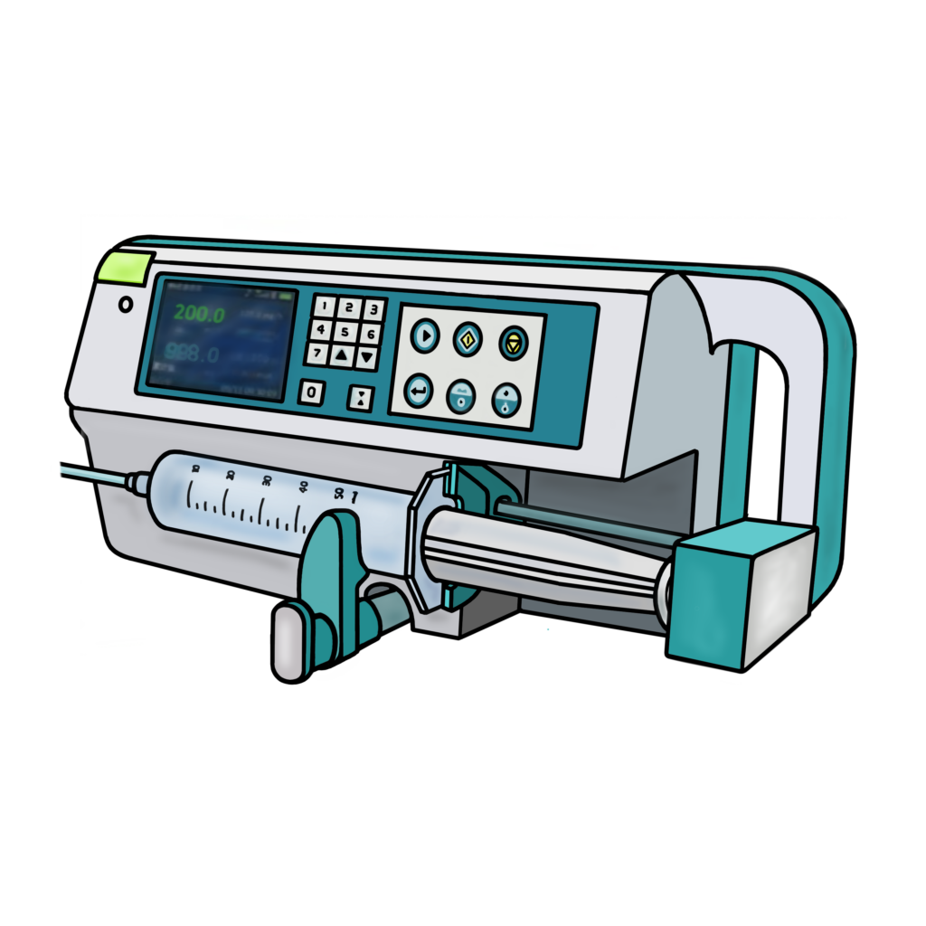 An image of a Patient Controlled Analgesia System (PCAS).