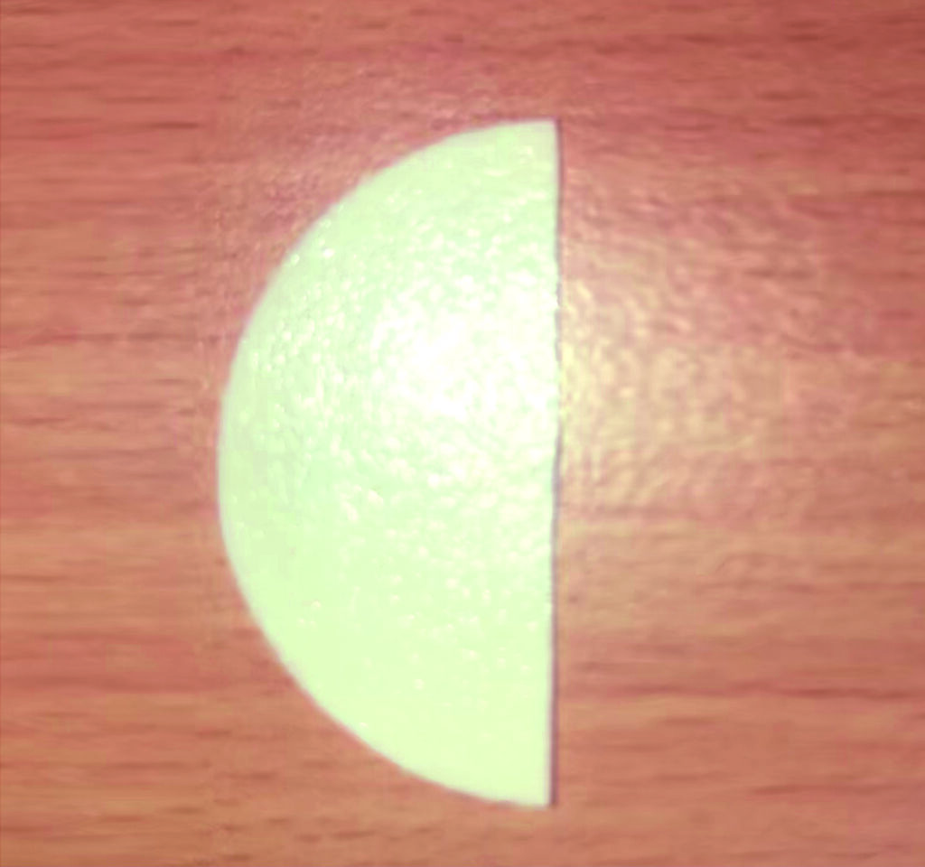 Photograph of the patch with half of the cover patch removed