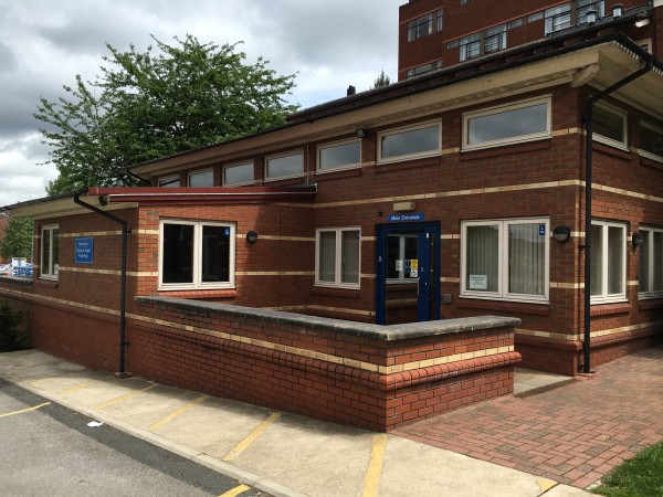 Photo of the Department of Clinical and Health Psychology&nbsp;building. A red-brick two-storey building at St James's Hospital.