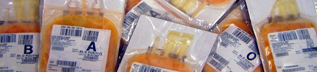 Image of blood plasma packs