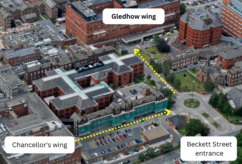 Aerial view of St James's Hospital