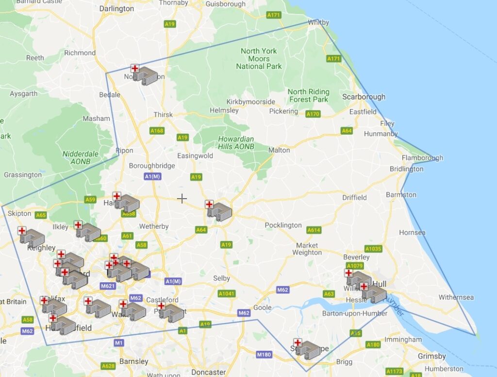 Map of our hospitals