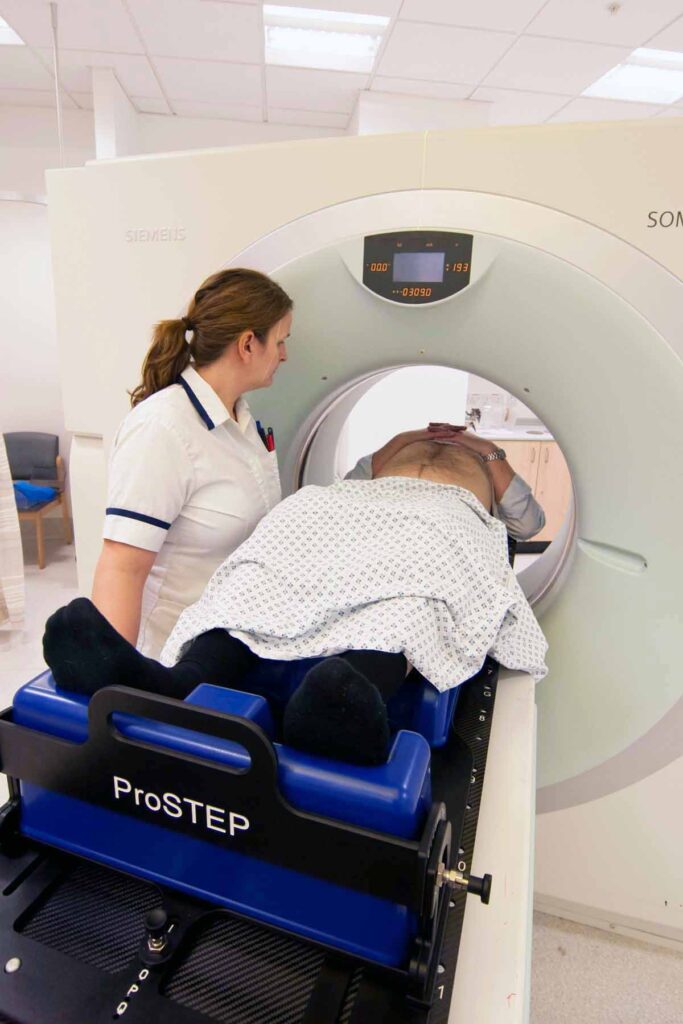 A photograph of a machine called a CT Scanner.