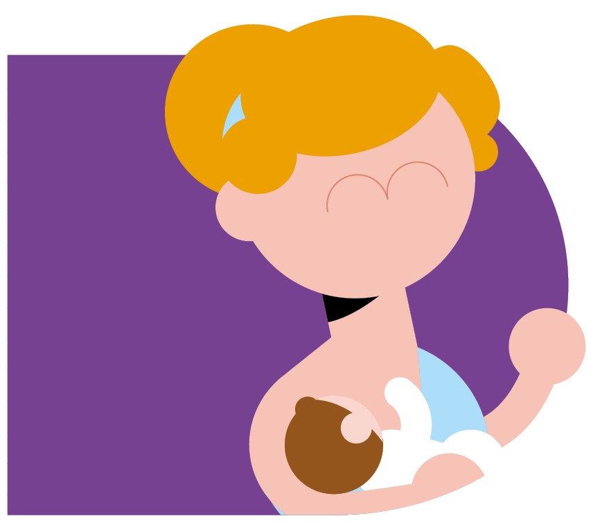 Drawing of mum breast feeding a baby