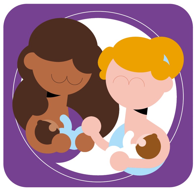 Picture showing two mums breast feeding babies
