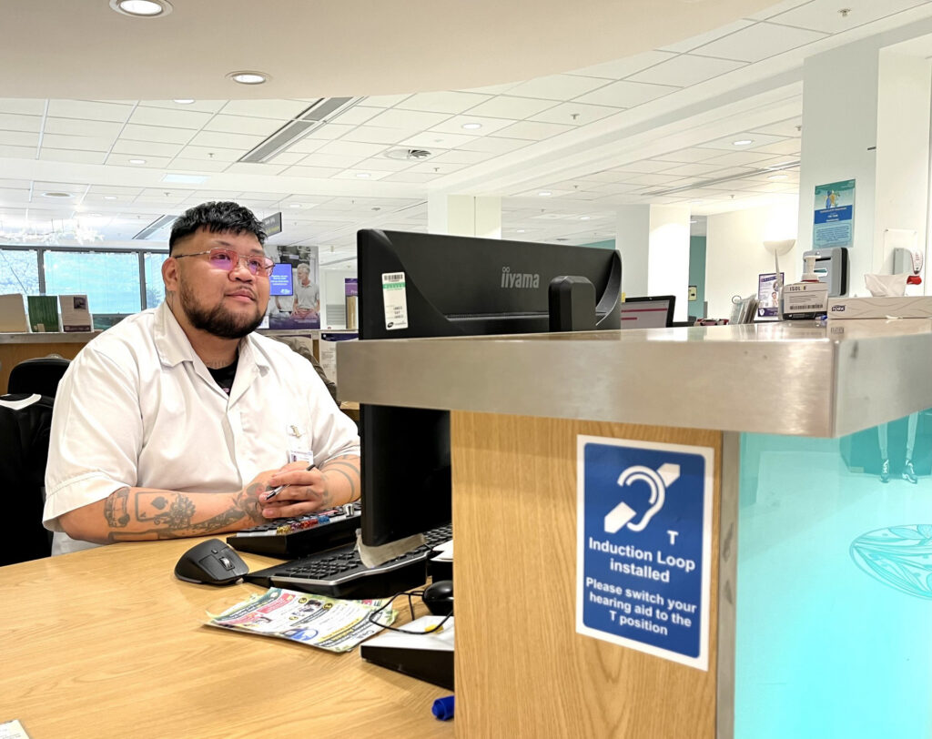 photo of radiotherapy receptionist