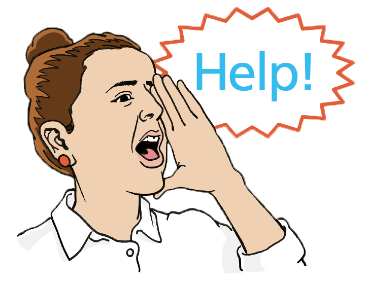 An adult shouting for help.