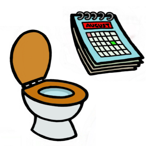 Toilet and calendar - eat well to maintain a regular bowel habit