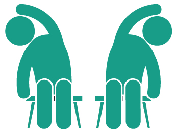 Illustration of a person sat doing side bending