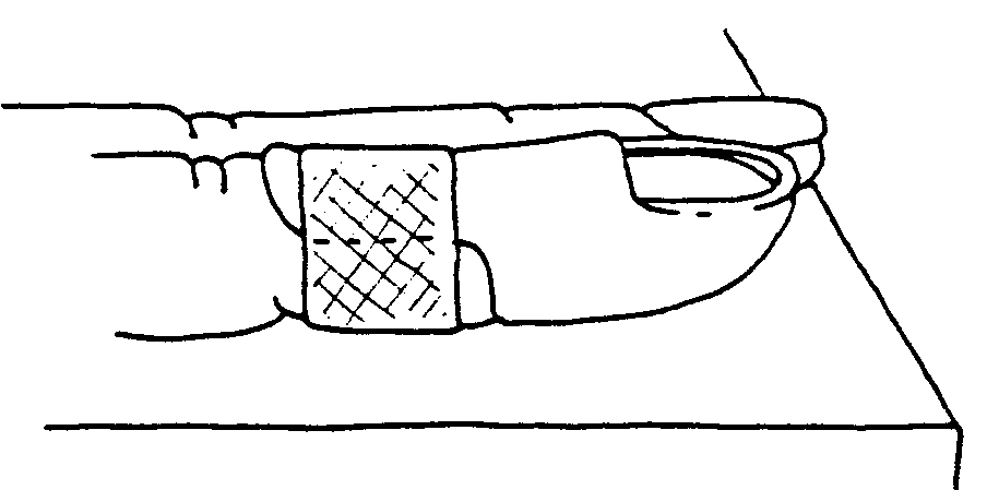 Image showing a finger flat on a table.