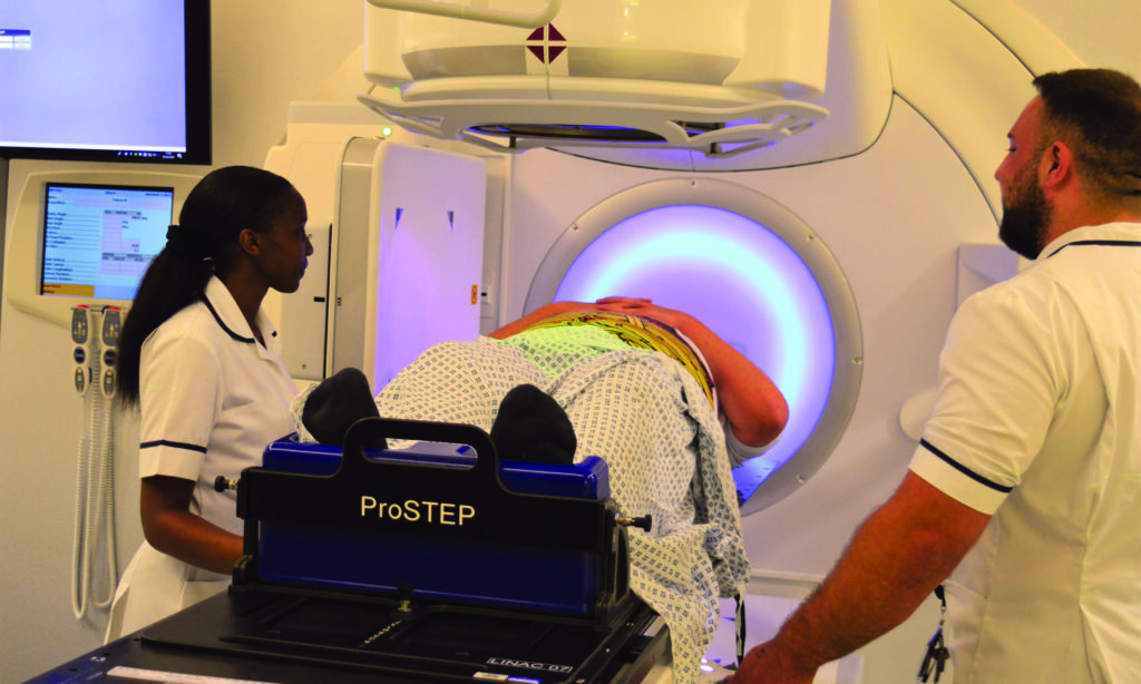 An image of a treatment machine called a Linear Accelerator.