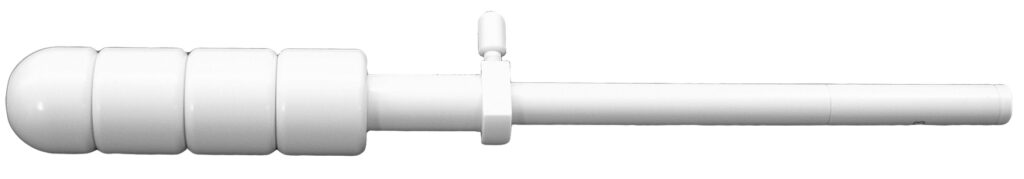 The picture shows the vaginal cylinder which is inserted into the vagina. 