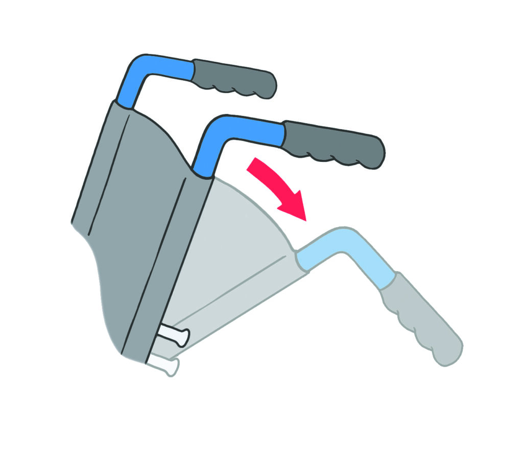 Illustration of a close up of the backrest of a wheel chair
