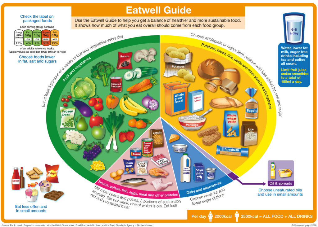 Diagram of the eat well guide