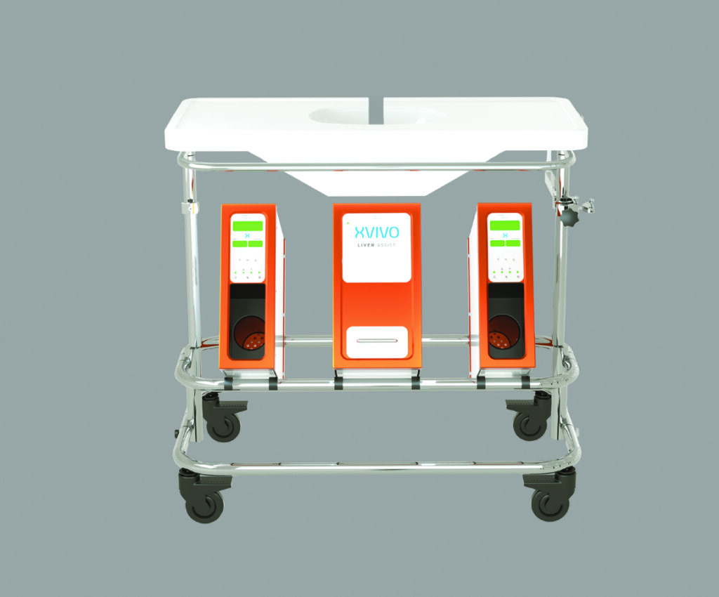 Photograph of a Liver Assist&trade; machine. Pictures are published with permission from XVIVO Perfusion AB, 2024. All rights reserved.