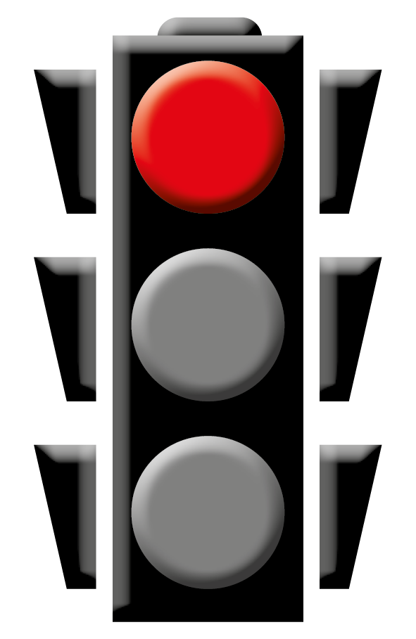 Traffic light showing red for STOP and rest both body and mind