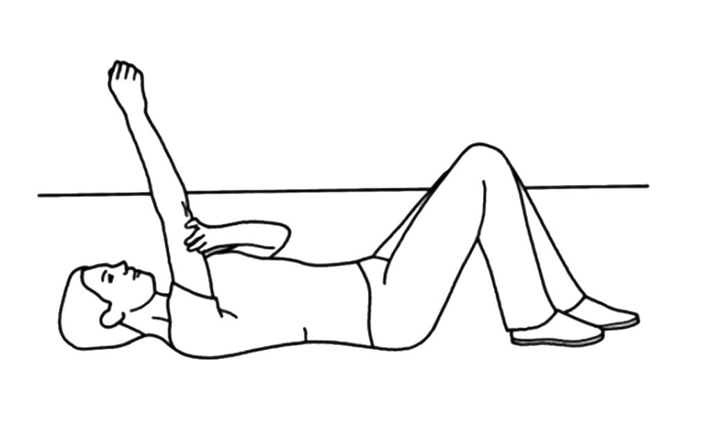 Illustration of assisted movement on your back exercise