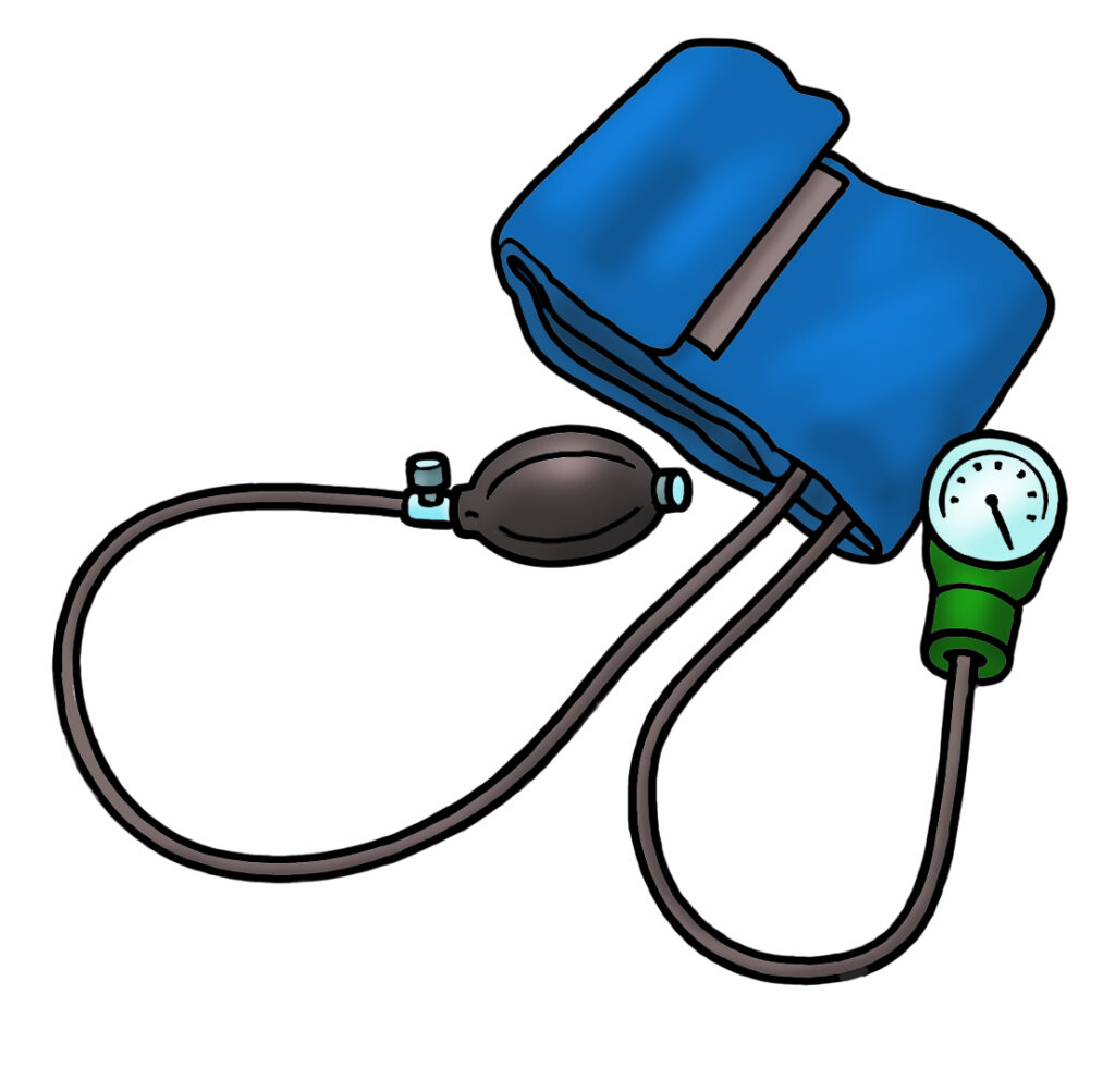 Illustration of a blood pressure monitor