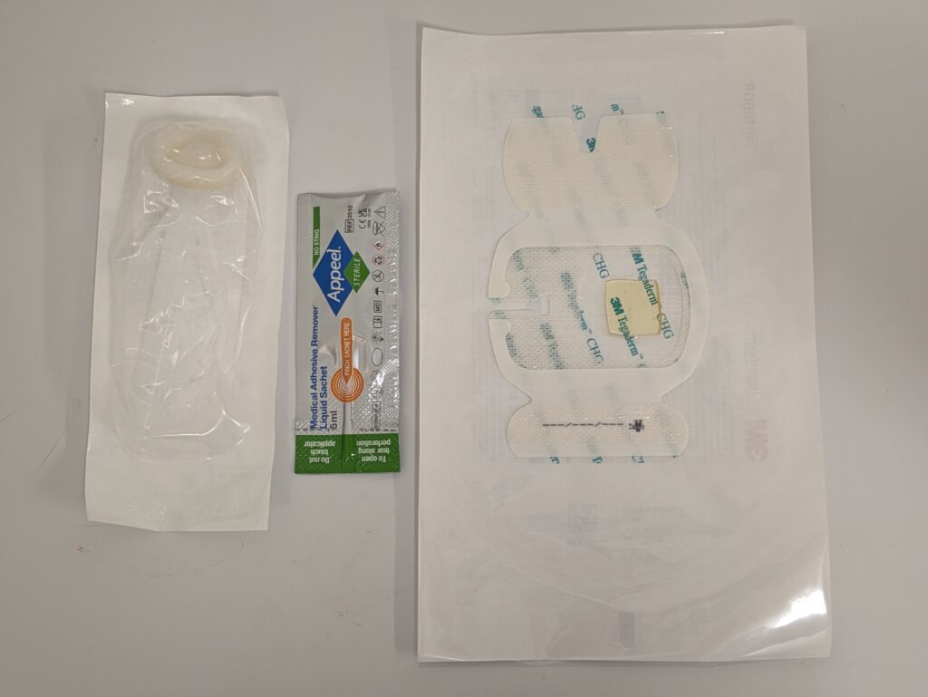 Image A - Gather equipment - Dressing, Chlorprep, Appeel.
