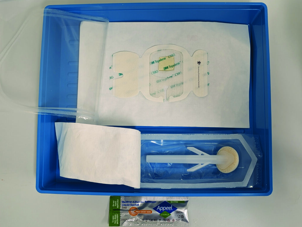 Image B. Open supplies on a clean surface or tray leaving them in the packet. 