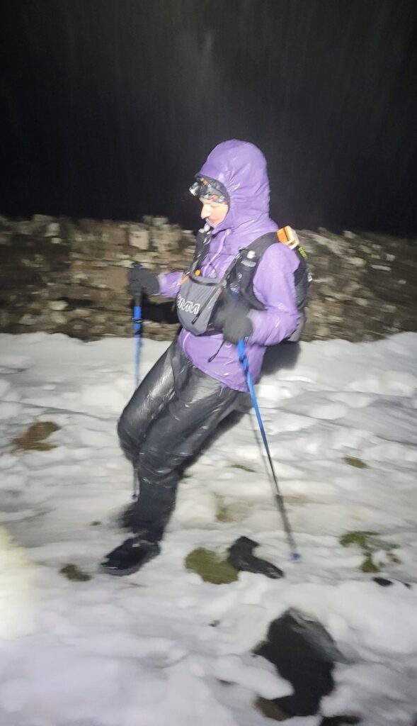 Mel battling through snow drifts