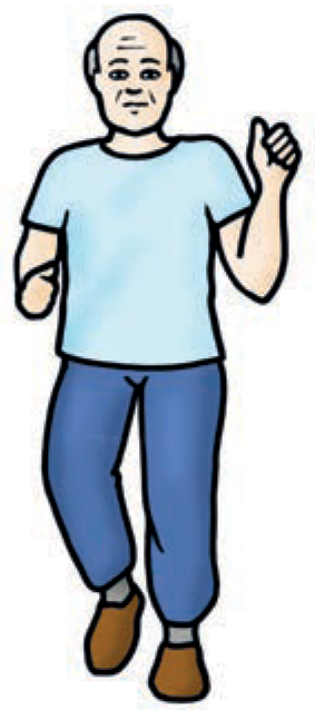 Illustration showing a person walking on the spot