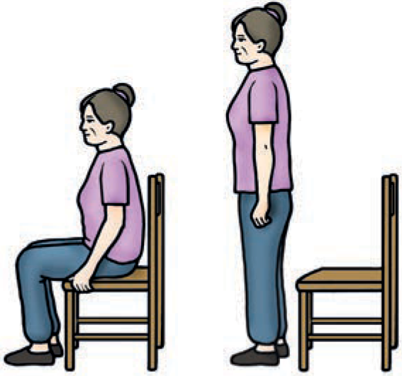 Illustration showing the sitting to standing exercise