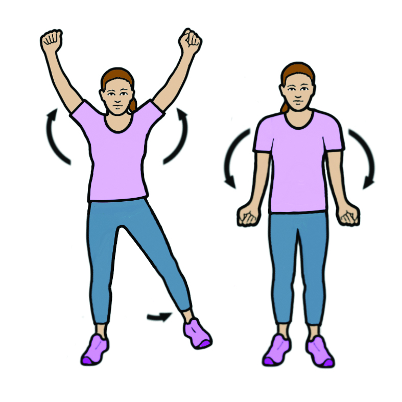 Image showing the Moderate (Level 2) 'Jacks' exercise.