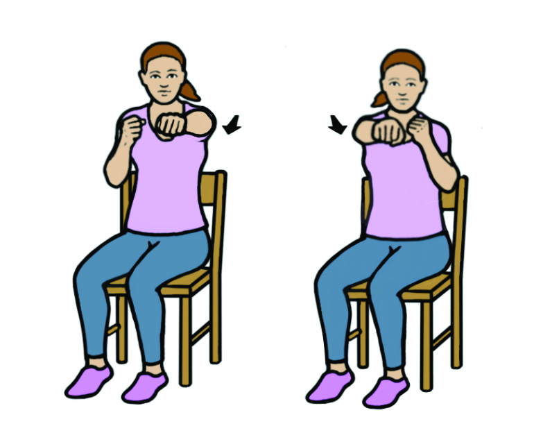 Image showing the Easy (Level 1) 'punches' exercise.