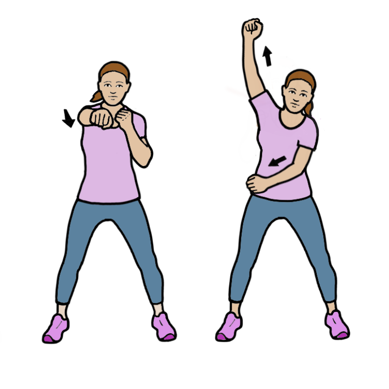 Image showing the Hard (Level 3) 'punches' exercise.