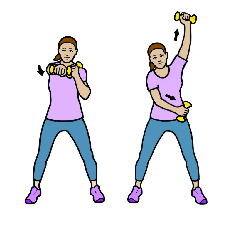 Image showing the Moderate (Level 2) 'punches' exercise.