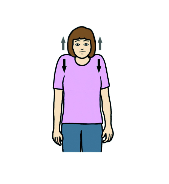 Image showing the 'shoulder shrugs' exercise.