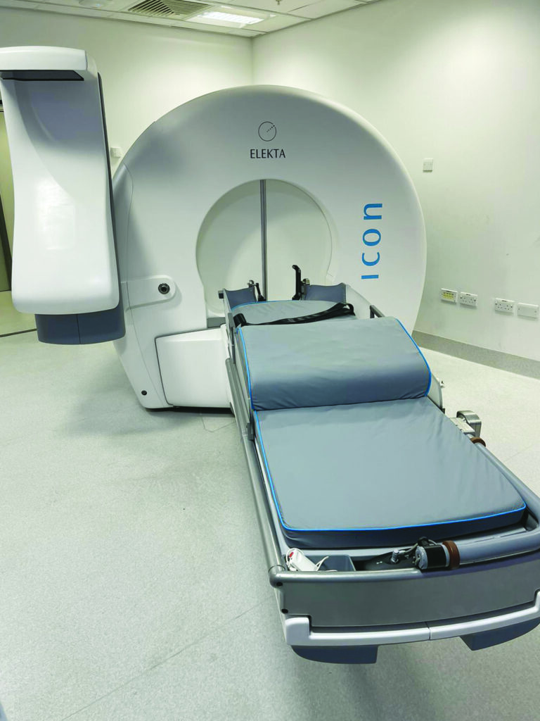 Photograph of a Gamma Knife Radiotherapy machine.