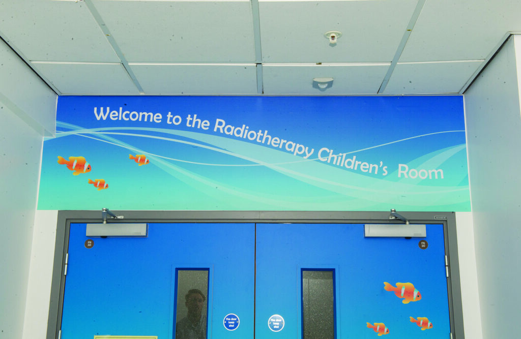 Photograph from the outside of the Radiotherapy Children's Room