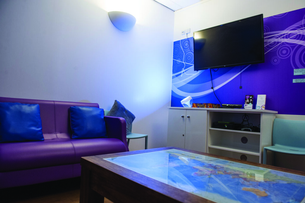 Photograph from the inside of the Radiotherapy Children's Room