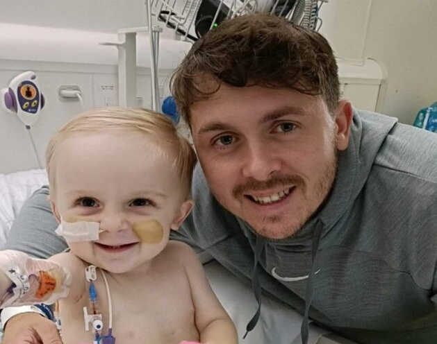 Josh with baby Lucas in hospital