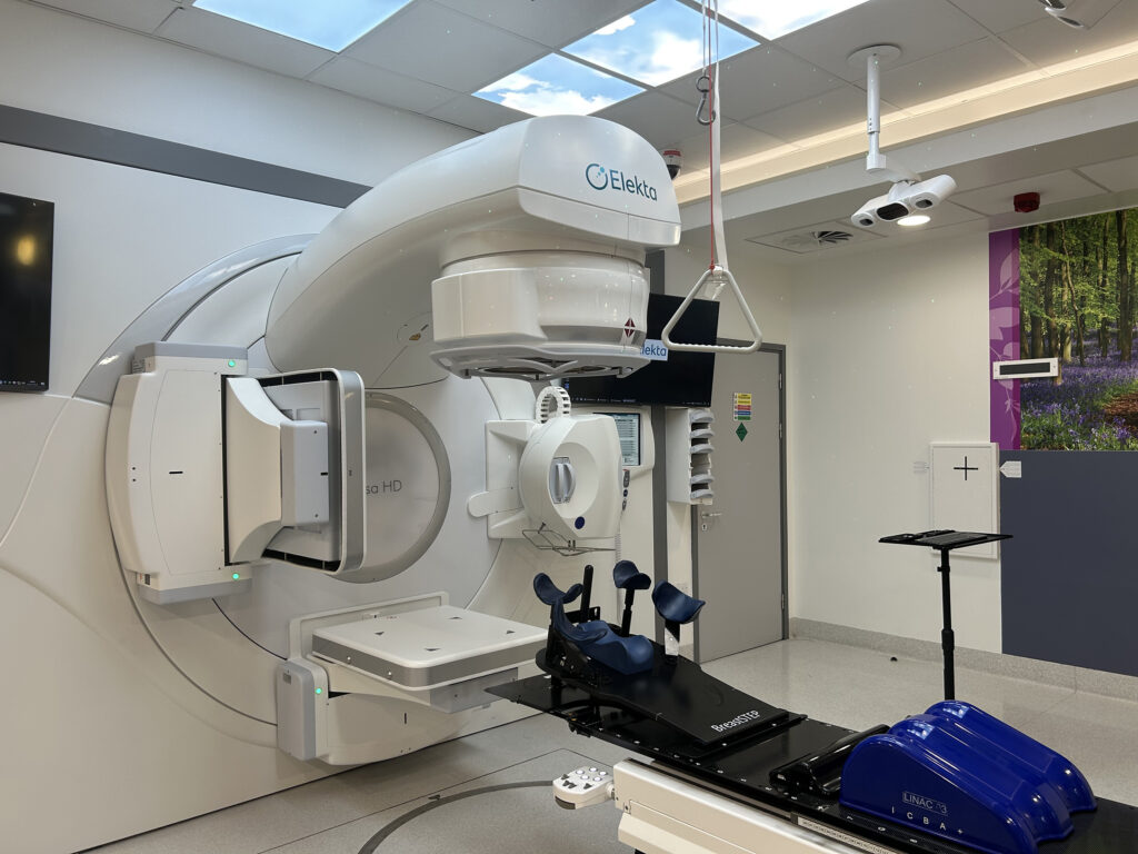 Photo showing an medical linear accelerator (LINAC)