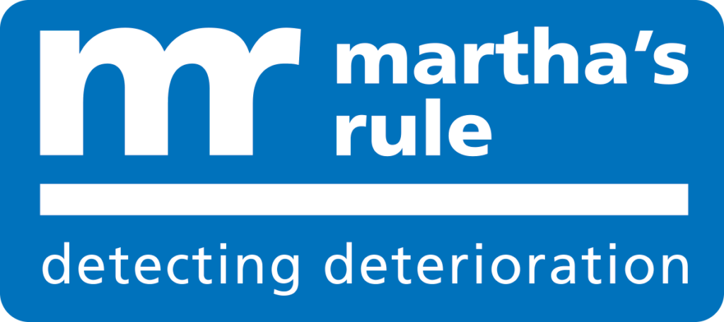 Martha's rule logo, text detecting deterioration