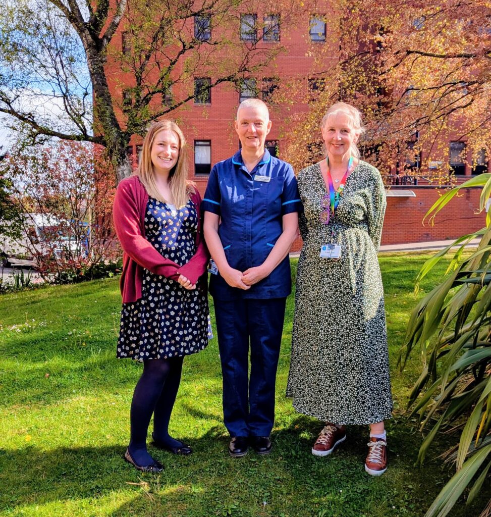 3 John&rsquo;s Campaign Ambassadors stood Infront of St James hospital building