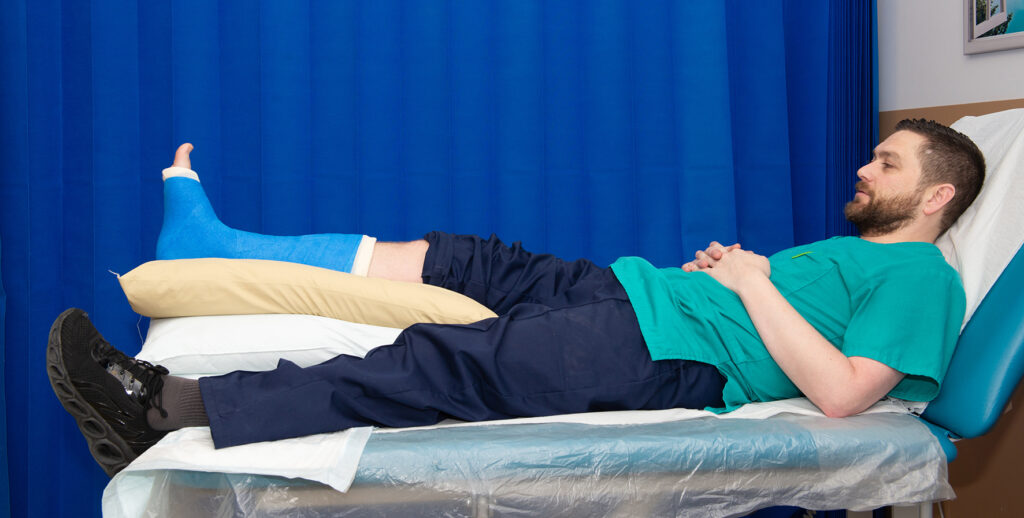 Example of how to elevate your lower leg