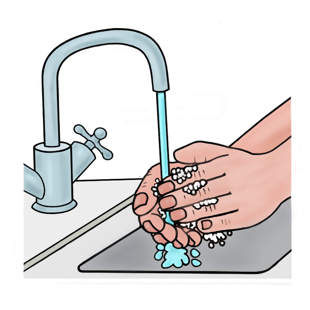 Start by washing your hands thoroughly.