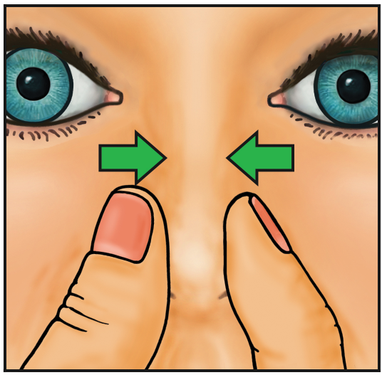 Squeeze the nose together