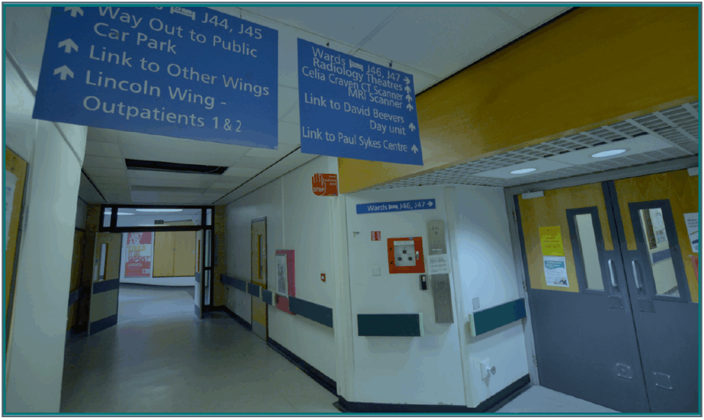 An image of the ward corridor.