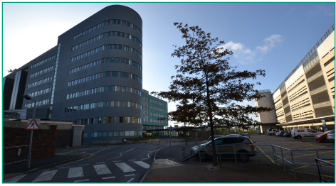 An image of the multi-storey car park on your right.