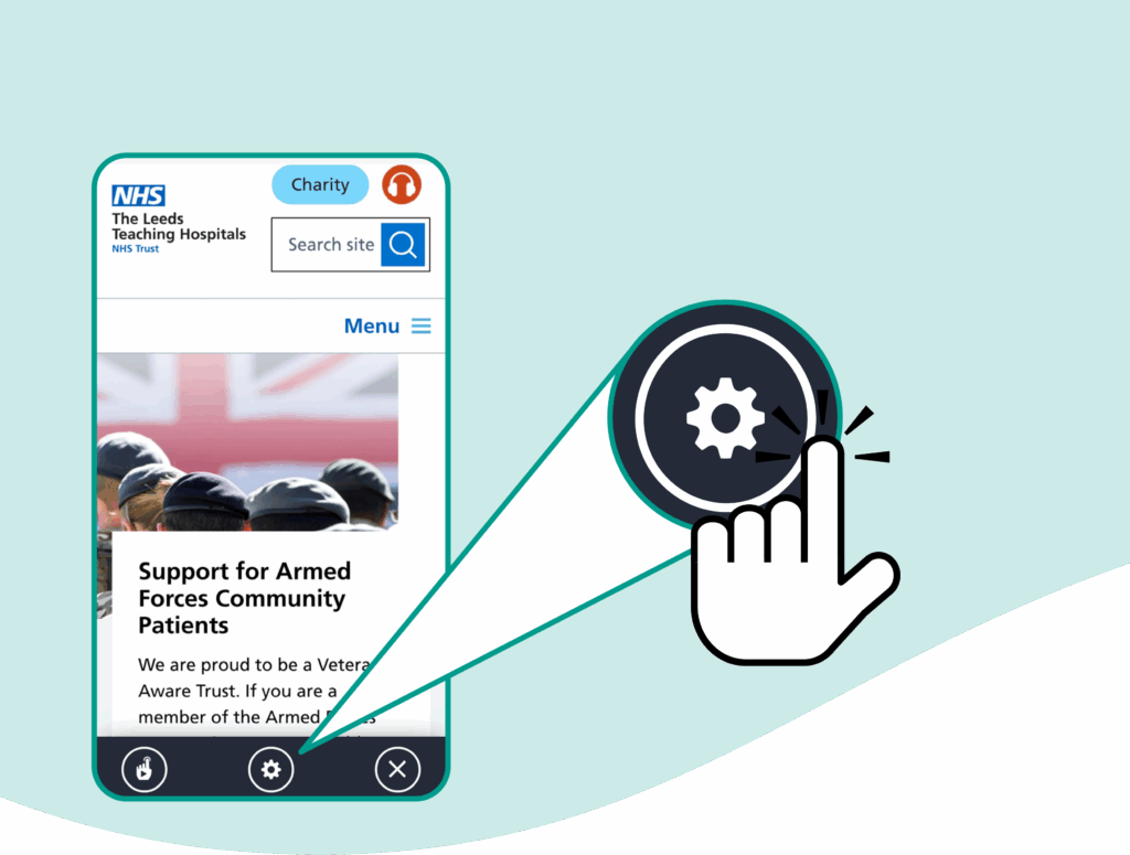 Tap the middle settings cog, which will appear on the bottom of your devices screen.