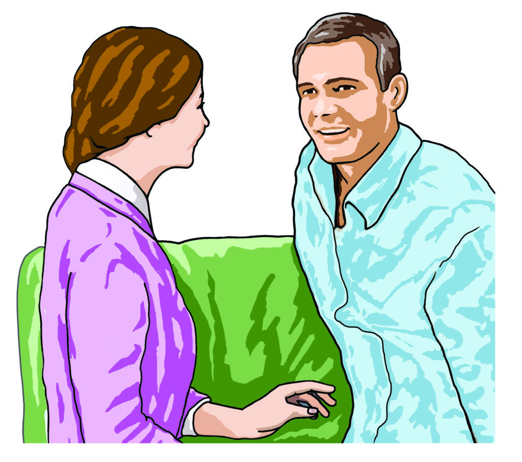 Illustration demonstrating talking therapy.
