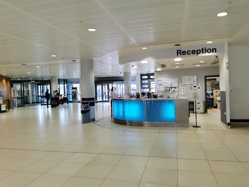 An image of the reception and exit on your left.