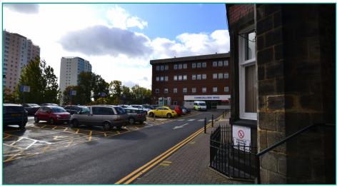 Chancellors Wing From J42 or J43 -Turn right as you exit the building, and head towards Chancellors wing on the pavement.