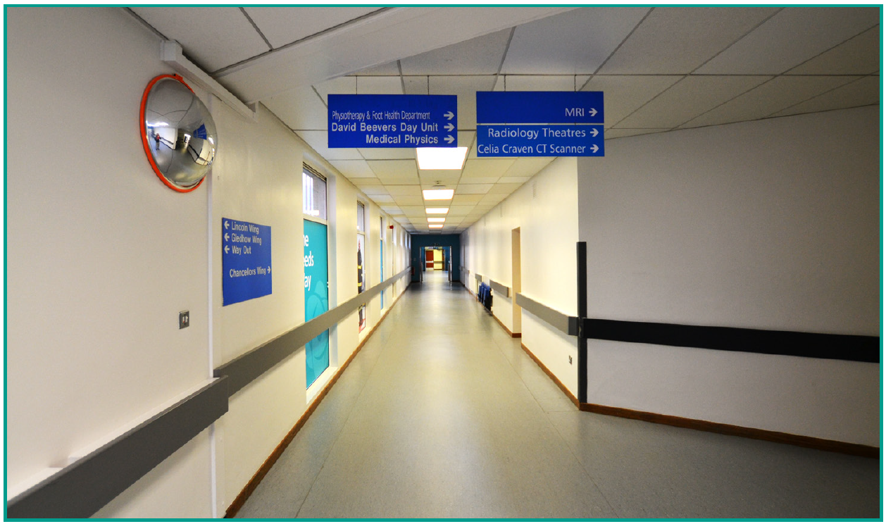 Bexley Route Outside (J46 or J47) - Follow the corridor past the &lsquo;Leeds Way&rsquo; posters.