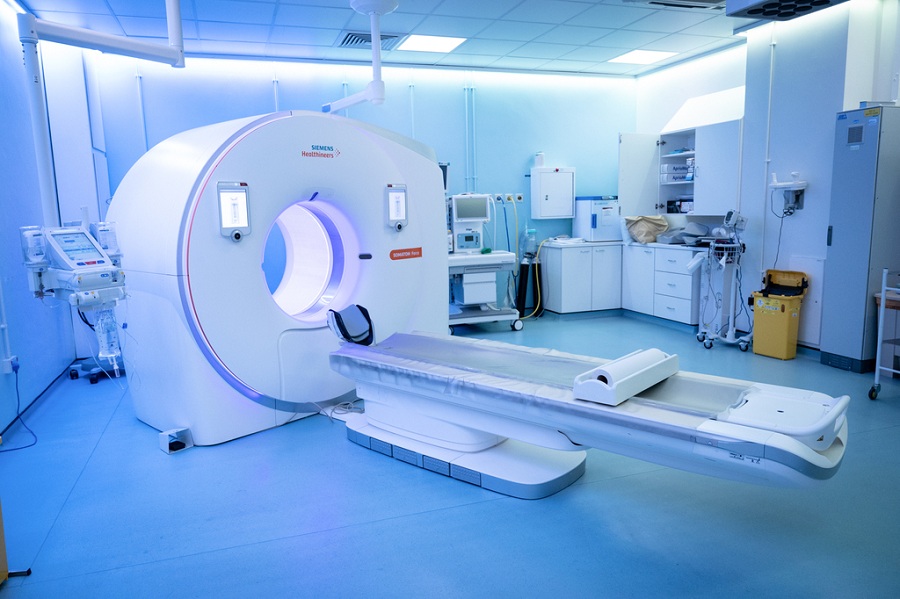 An image representing a CT Scan Hospital Room at the Leeds Teaching Hospitals NHS Trust Radiology Service.